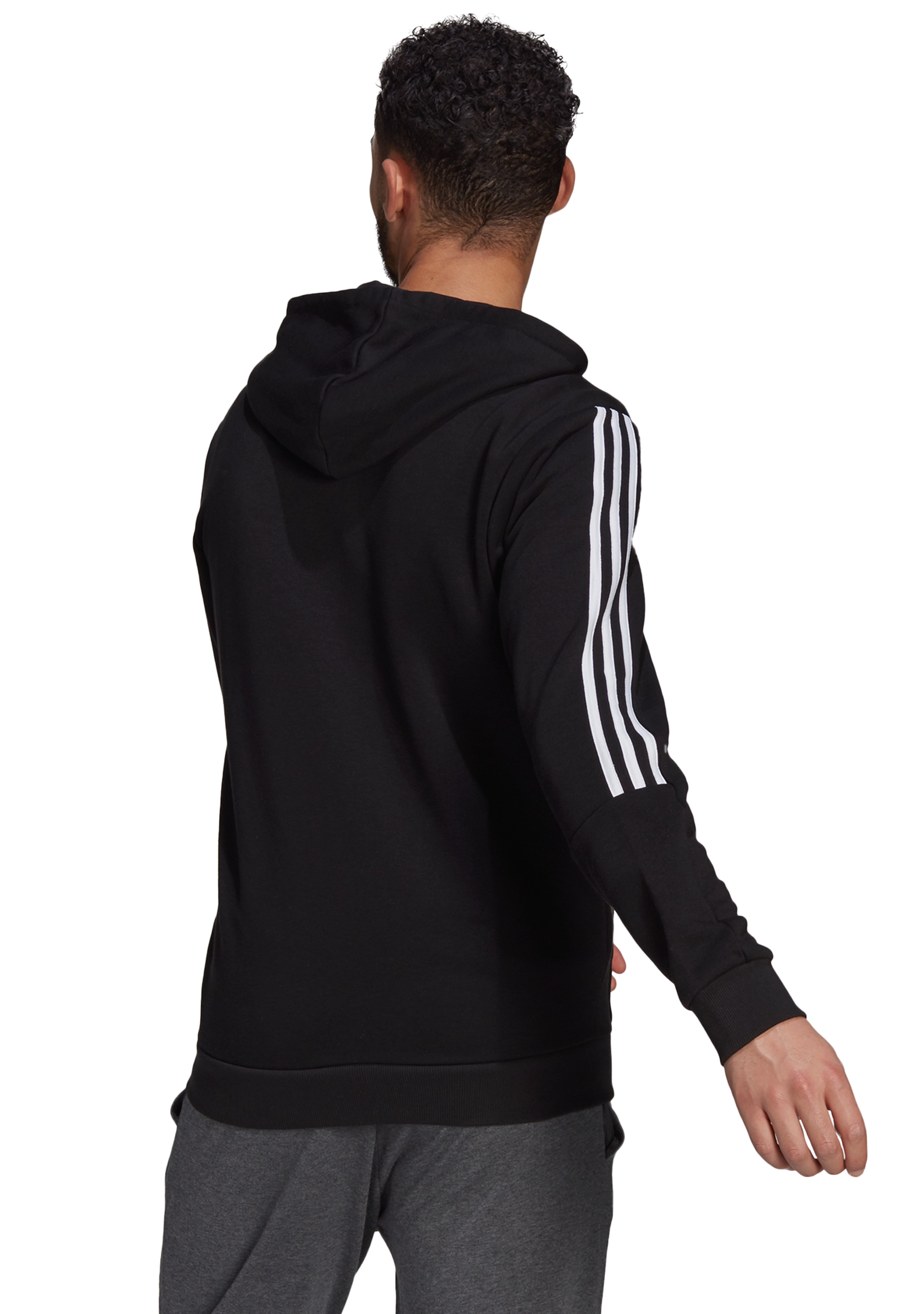 Adidas Men’s Essentials 3-Stripes Fleece Cut Fullzip Hoodie