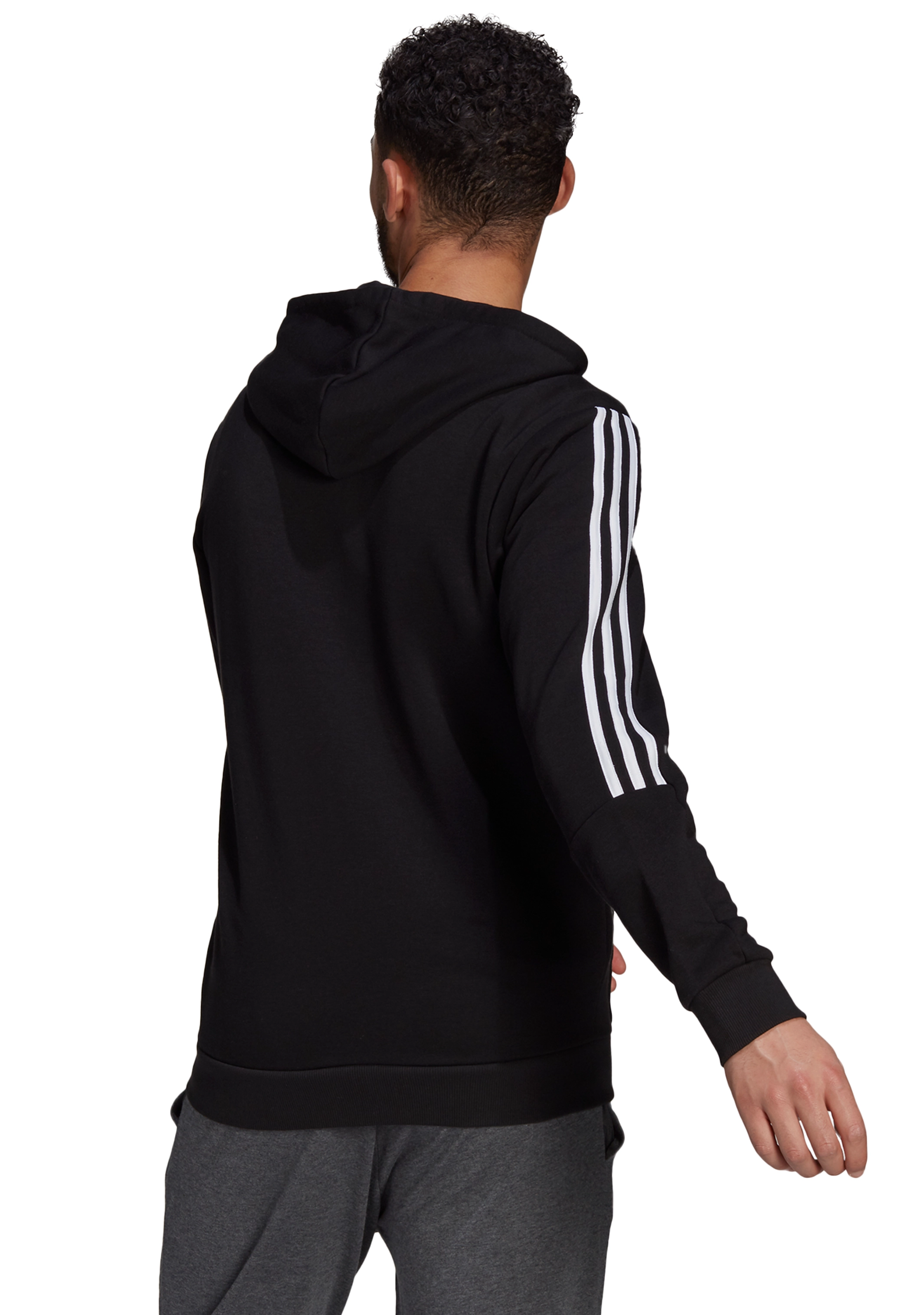 Adidas Men’s Essentials 3-Stripes Fleece Cut Fullzip Hoodie