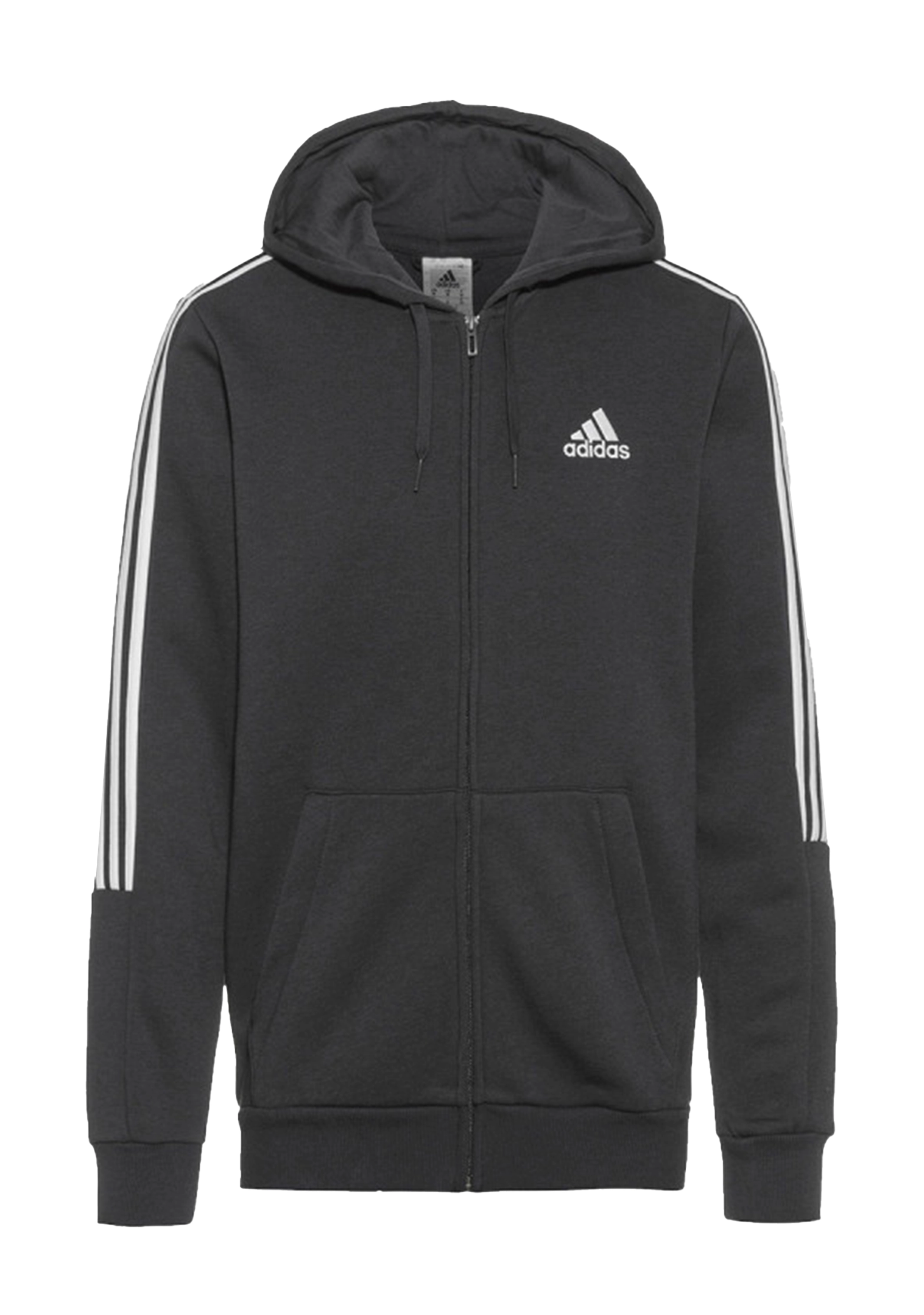 Adidas Men’s Essentials 3-Stripes Fleece Cut Fullzip Hoodie