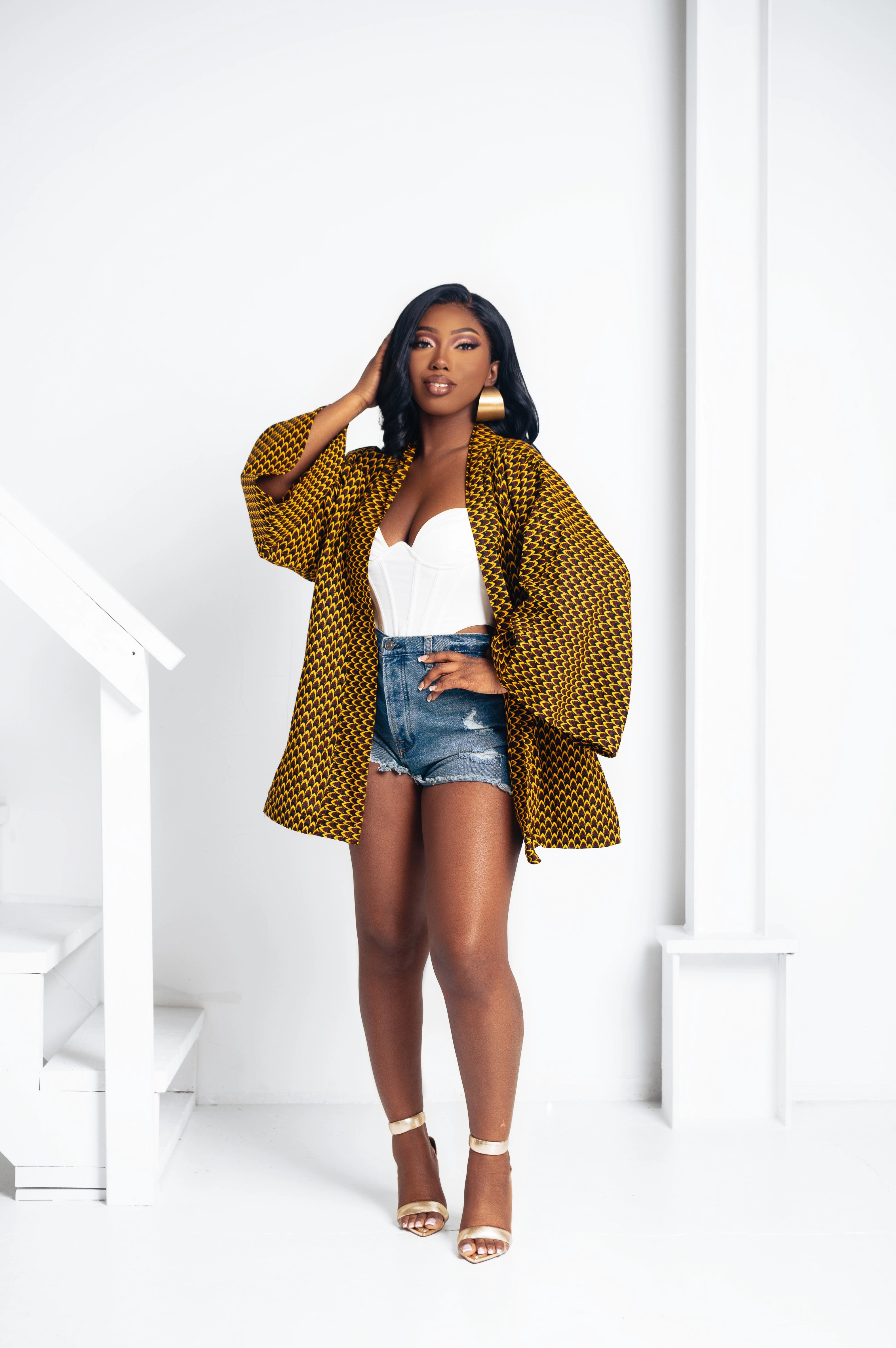 AGBANI African Print convertible Kimono