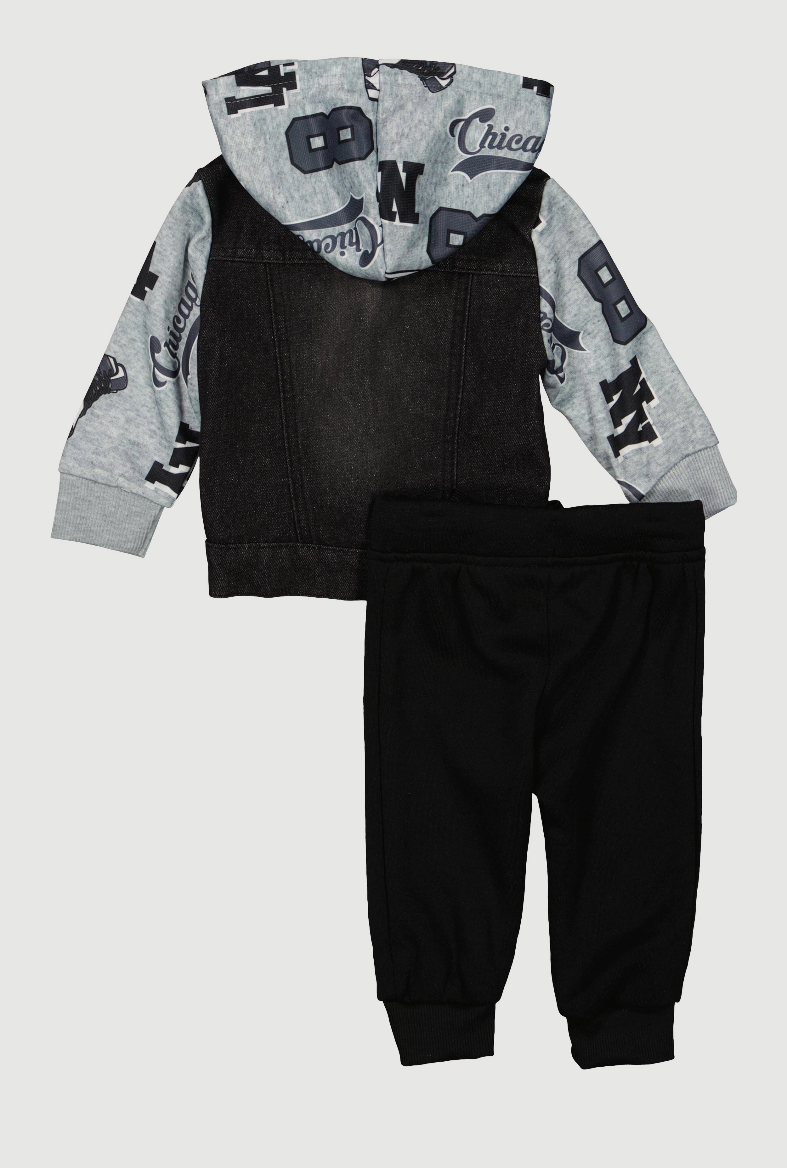 Baby Boys 0-9M Denim Hooded Jacket and Joggers