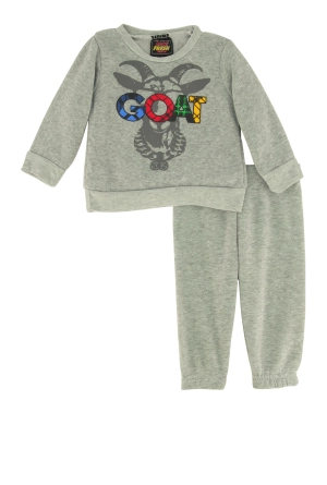 Baby Boys 0-9M Goat Graphic Sweatshirt and Sweatpants