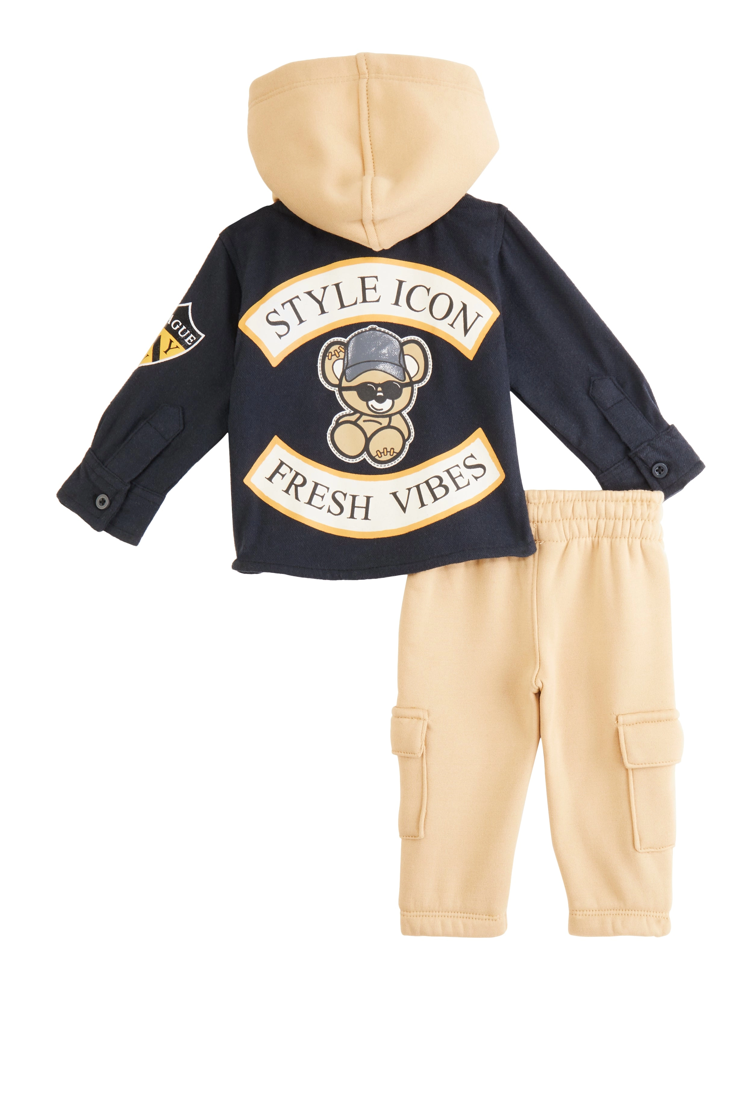 Baby Boys 0-9M Style Icon Graphic Shacket and Sweatpants