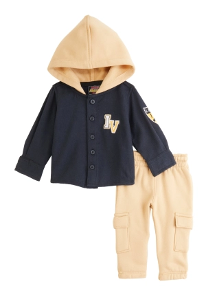 Baby Boys 0-9M Style Icon Graphic Shacket and Sweatpants