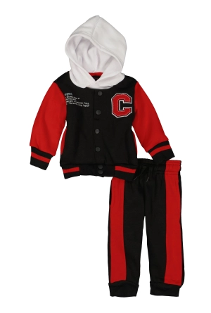 Baby Boys 12-24M Graphic Hooded Varsity Jacket and Joggers