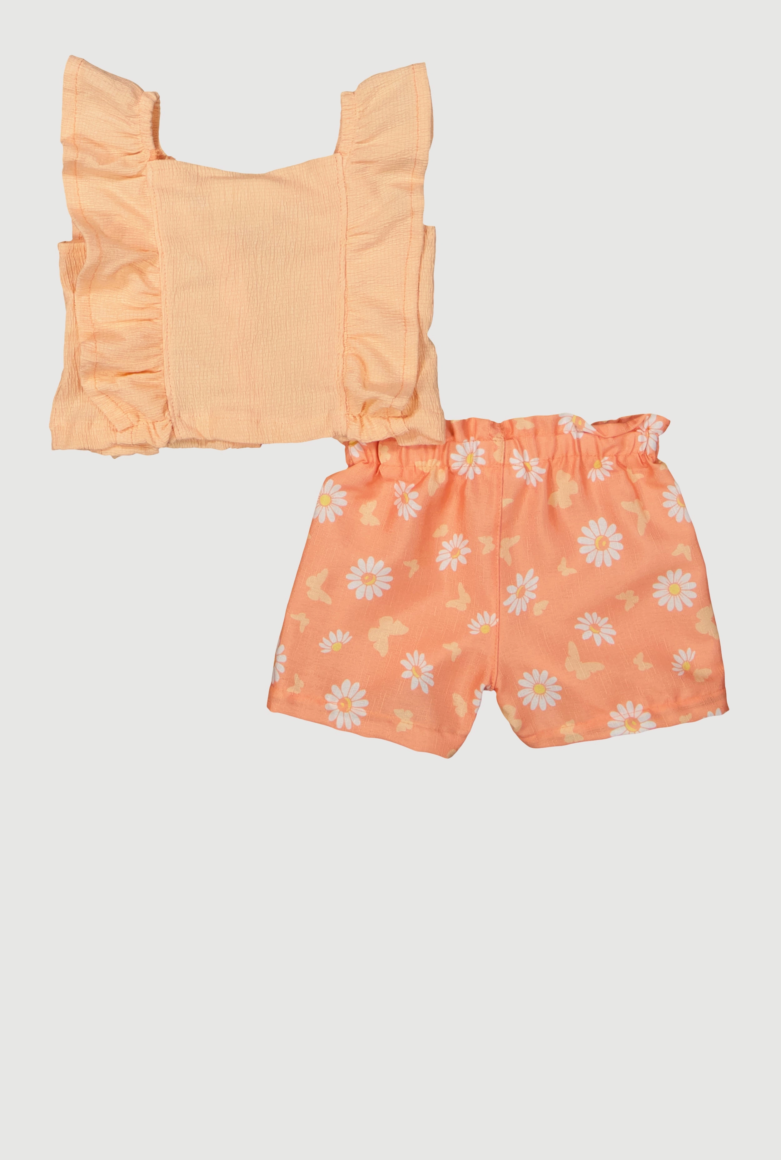 Baby Girls 0-9M Button Front Sleeveless Top and Shorts