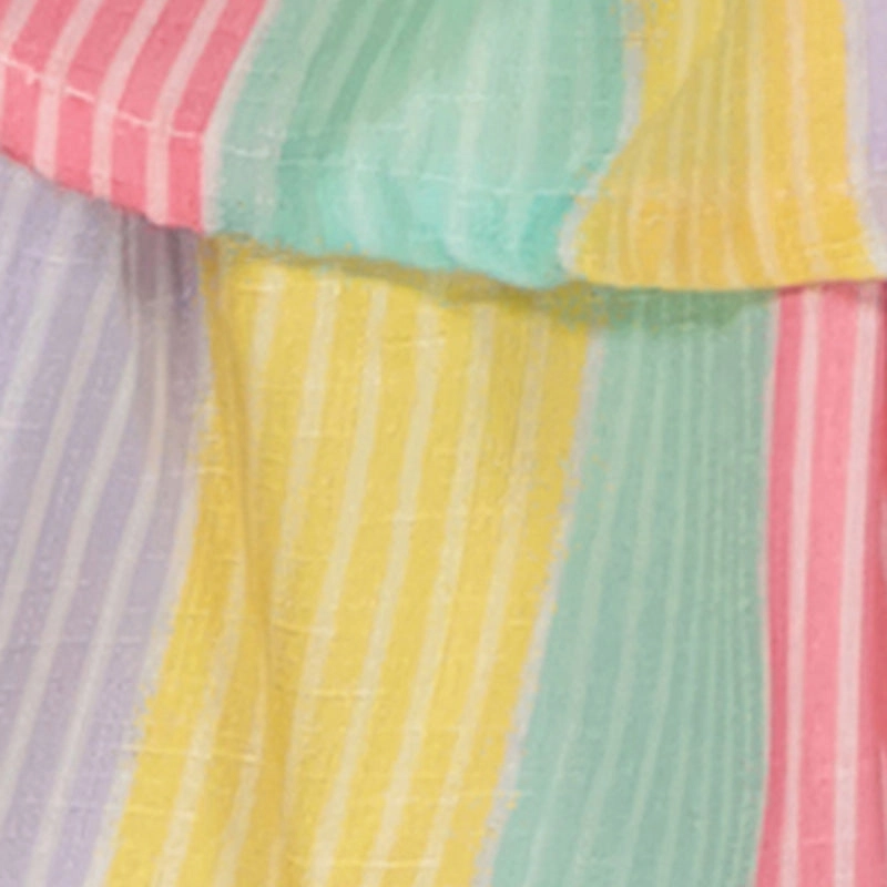 Baby Girls 0-9M Color Block Stripe Ruffle Top and Shorts