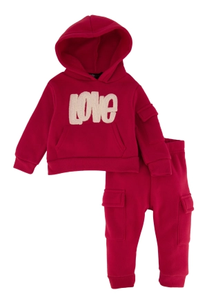 Baby Girls 0-9M Love Hoodie and Cargo Joggers
