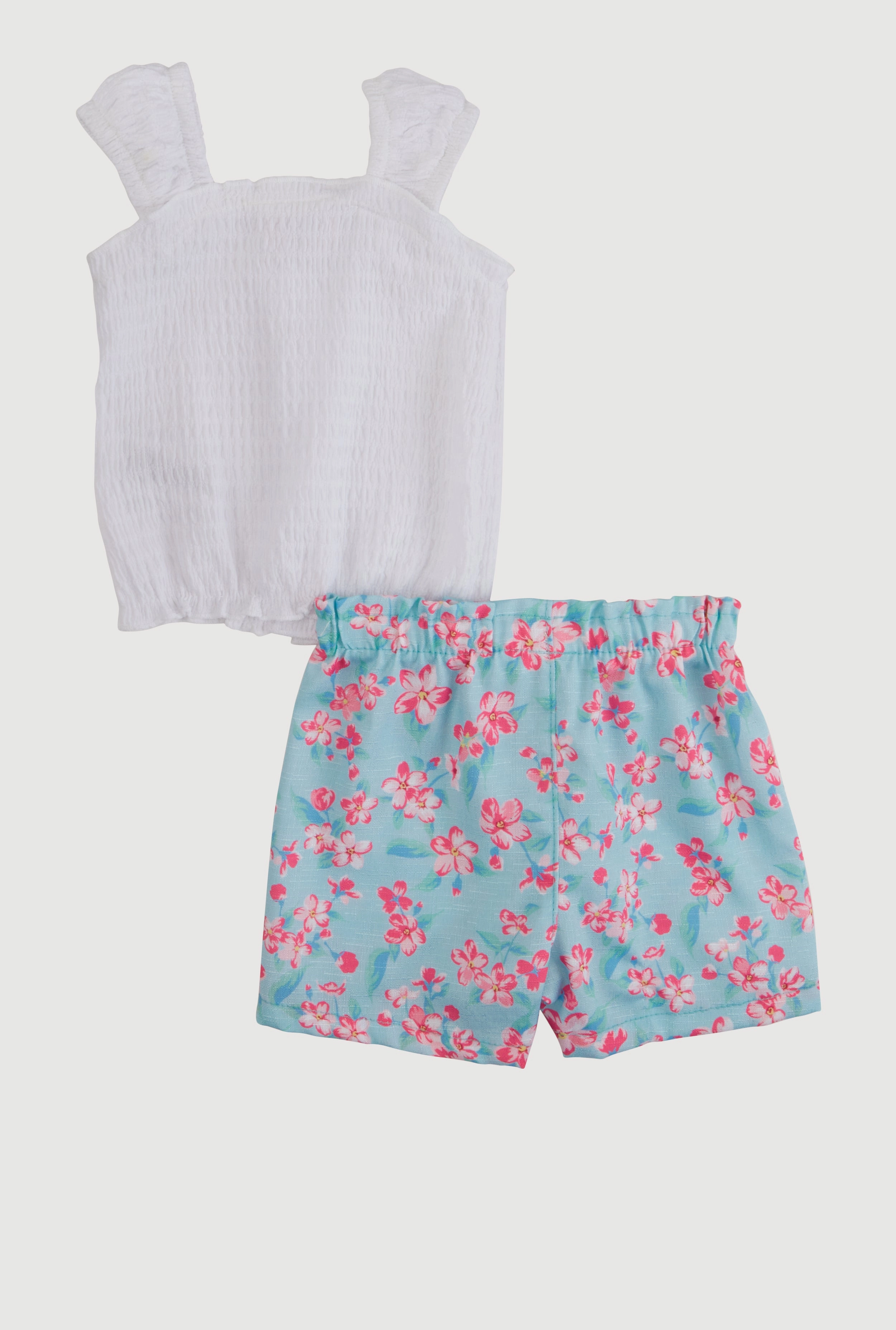 Baby Girls 0-9M Sleeveless Top and Flower Print Shorts