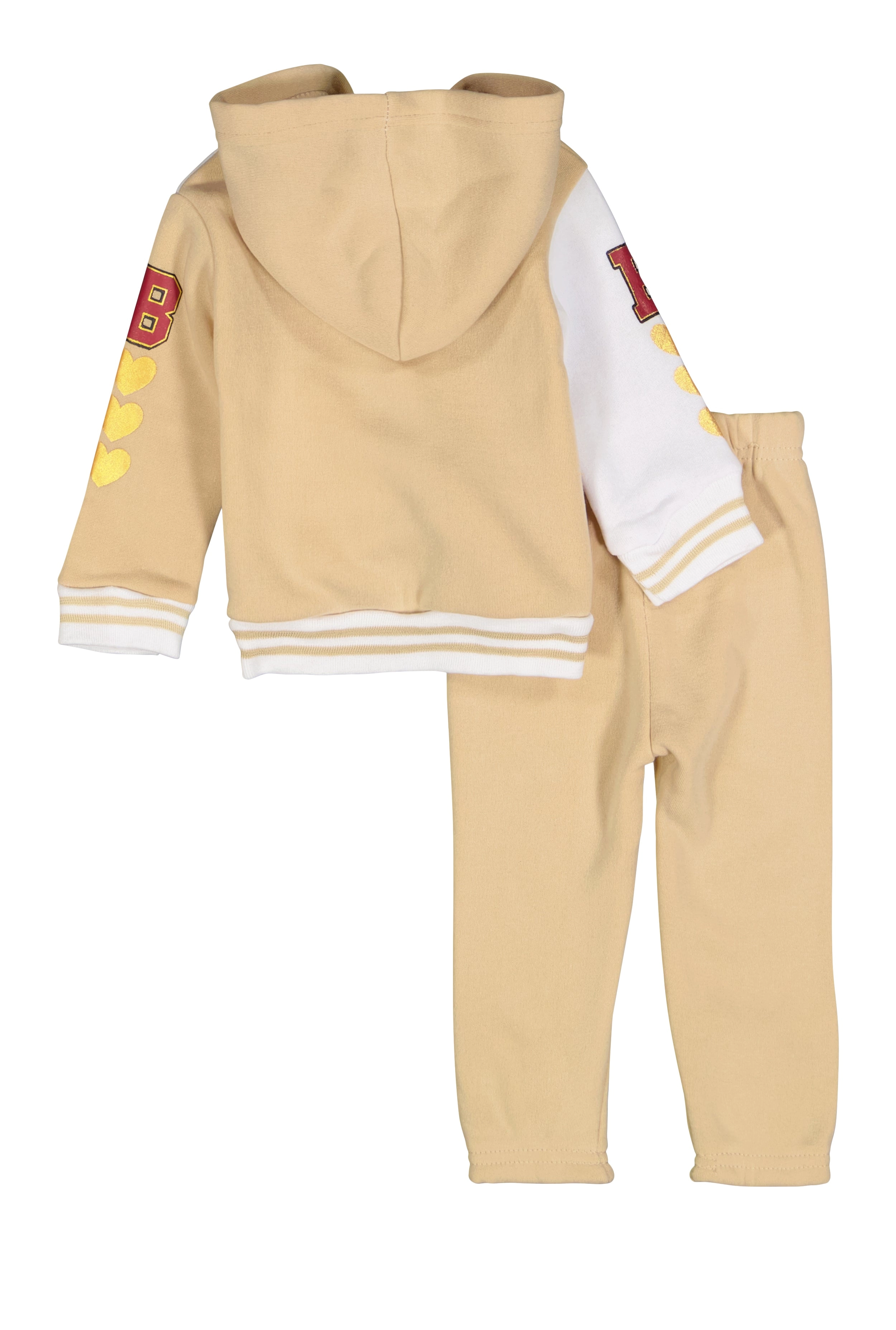 Baby Girls 12-24M Bear Chenille Patch Jacket and Sweatpants
