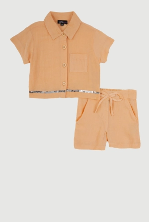 Baby Girls 12-24M Sequin Trim Shirt and Shorts Set