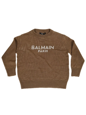 Balmain Kids Logo Embroidered Knit Jumper