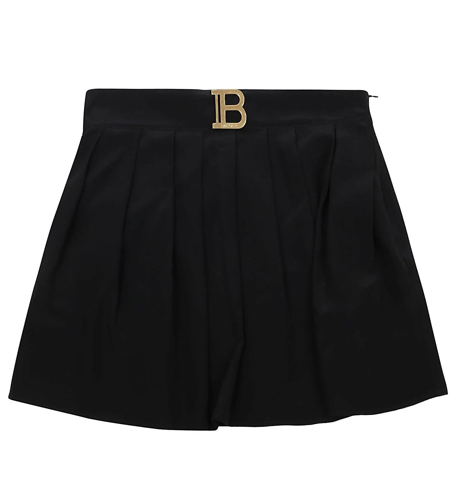 Balmain Kids Logo-Plaque High Waisted Skirt