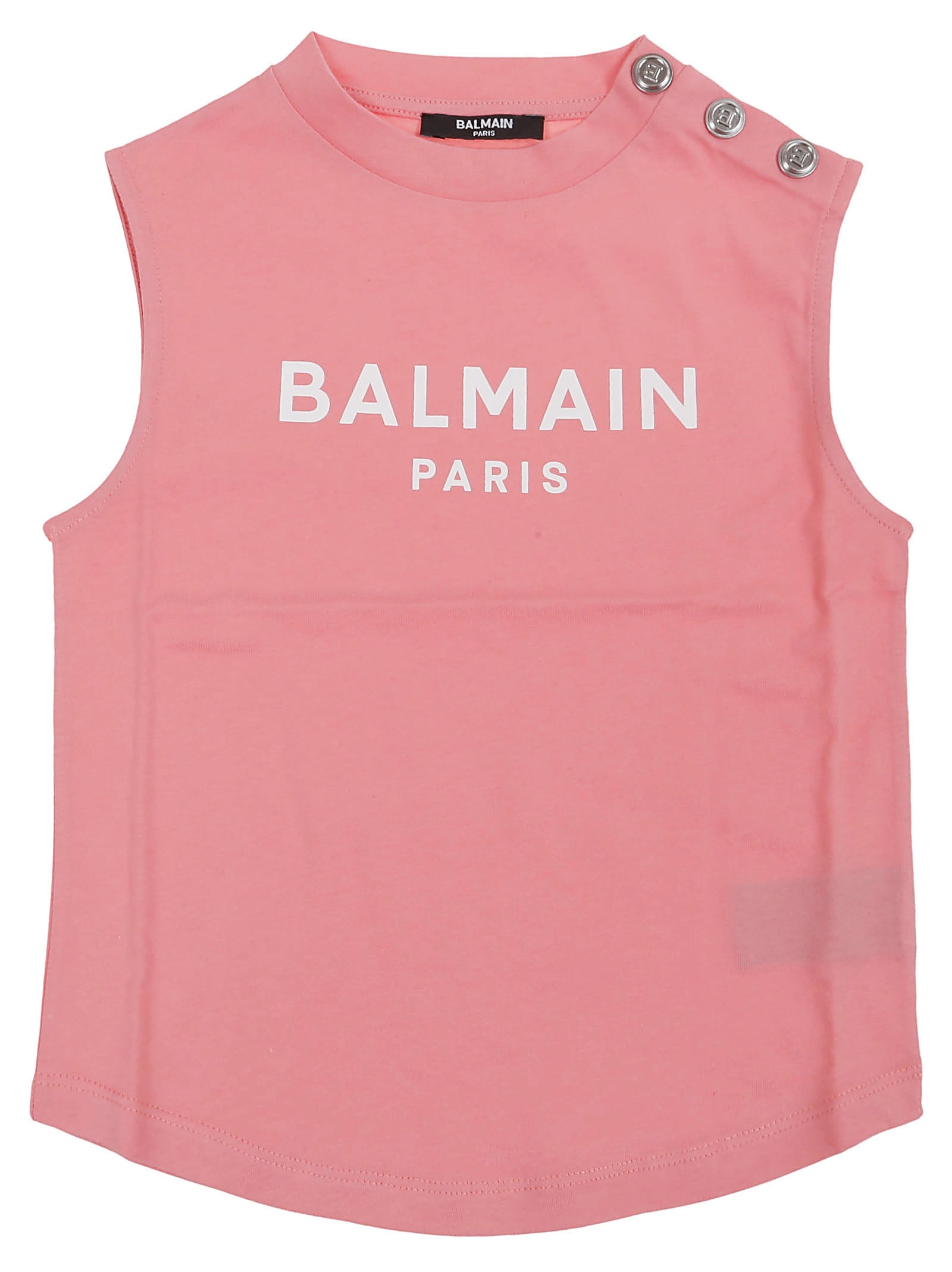 Balmain Kids Logo Printed Sleeveless Top