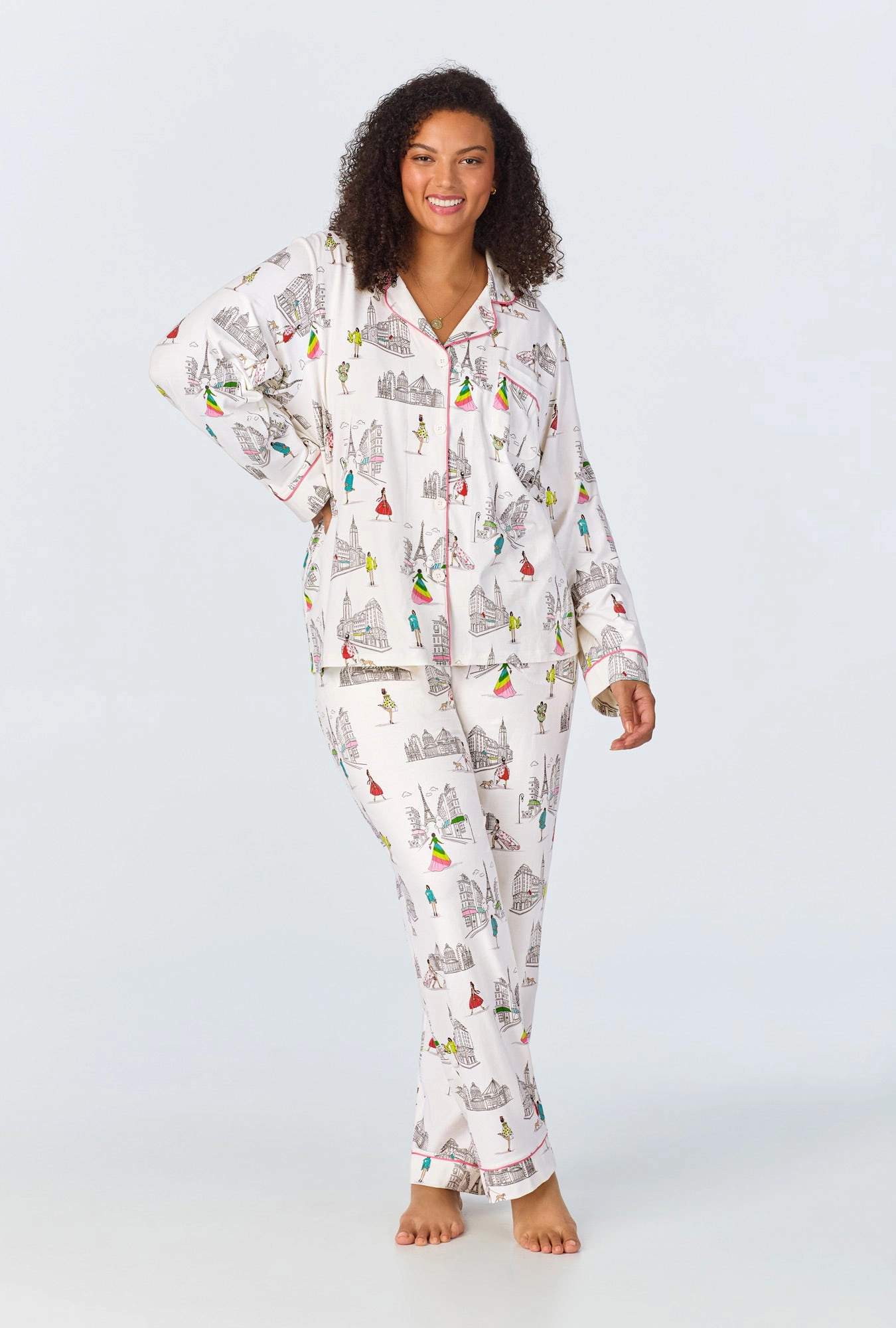 Bedhead x Bronwyn Newport Travel In Style Long Sleeve Classic Stretch Jersey PJ Set