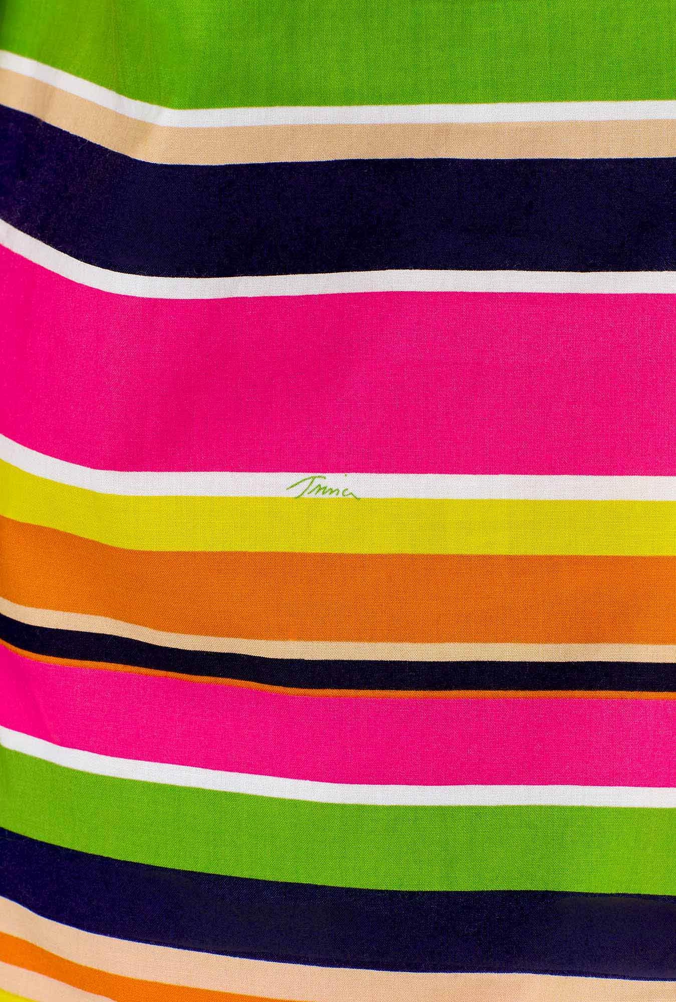 BedHead x Trina Turk Poolside Stripe Short Sleeve Classic Woven Cotton Poplin Shorty PJ Set