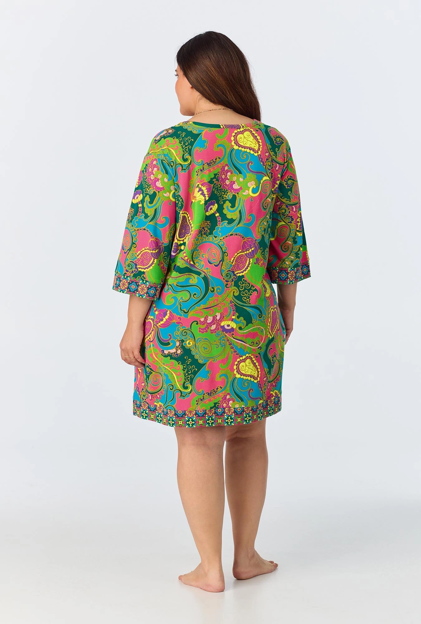 BedHead x Trina Turk Turkish Delight Short Sleeve Stretch Jersey Caftan