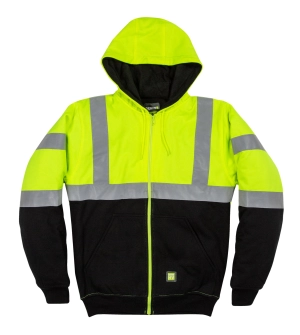 Berne Mens Yellow Fleece Hi-Vis Class 3 Hoodie 4XL TALL
