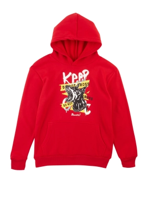 Boys Fleece Keep Out Graffiti Graphic Hoodie