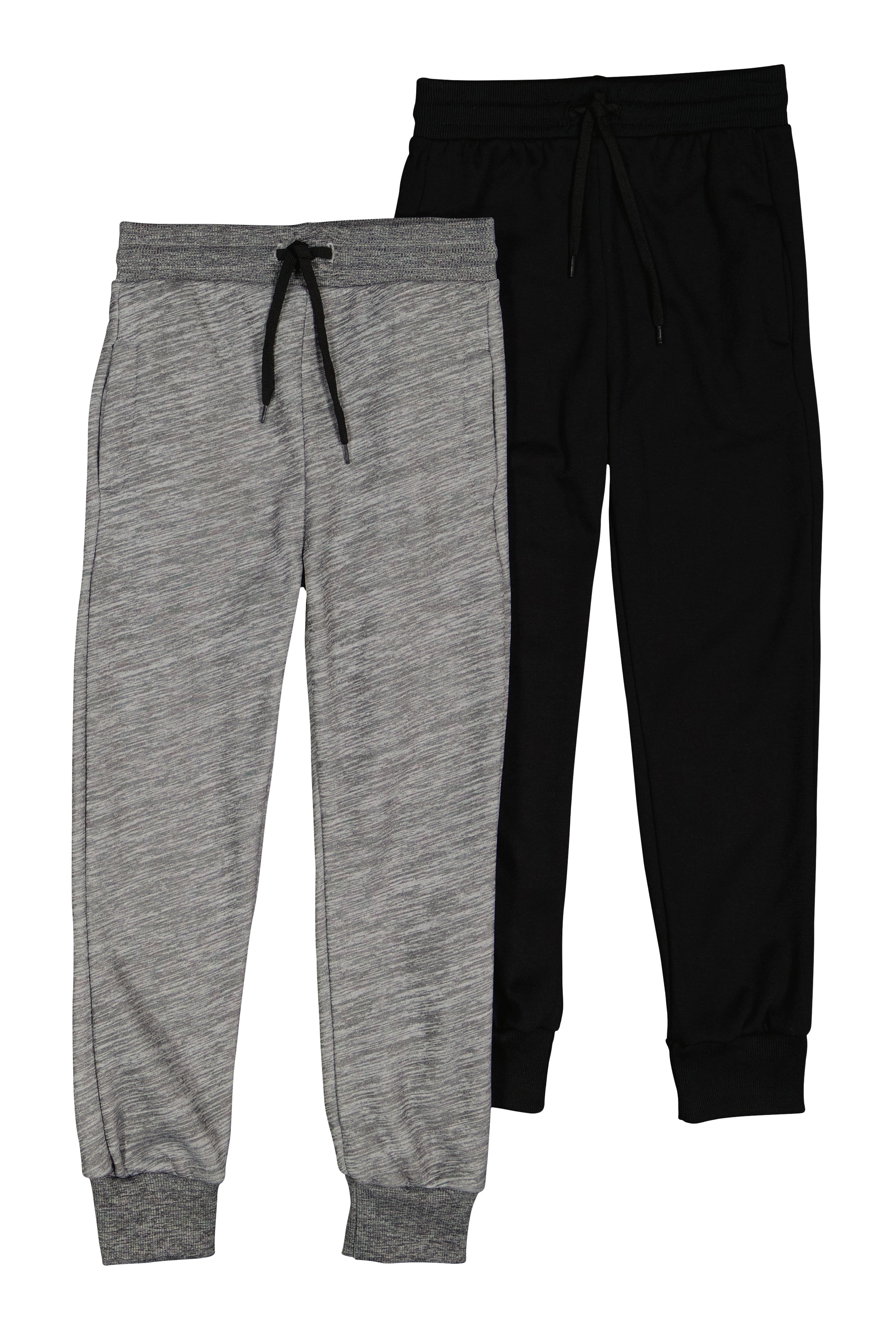 Boys Fleece Lined Drawstring Joggers 2 Pack