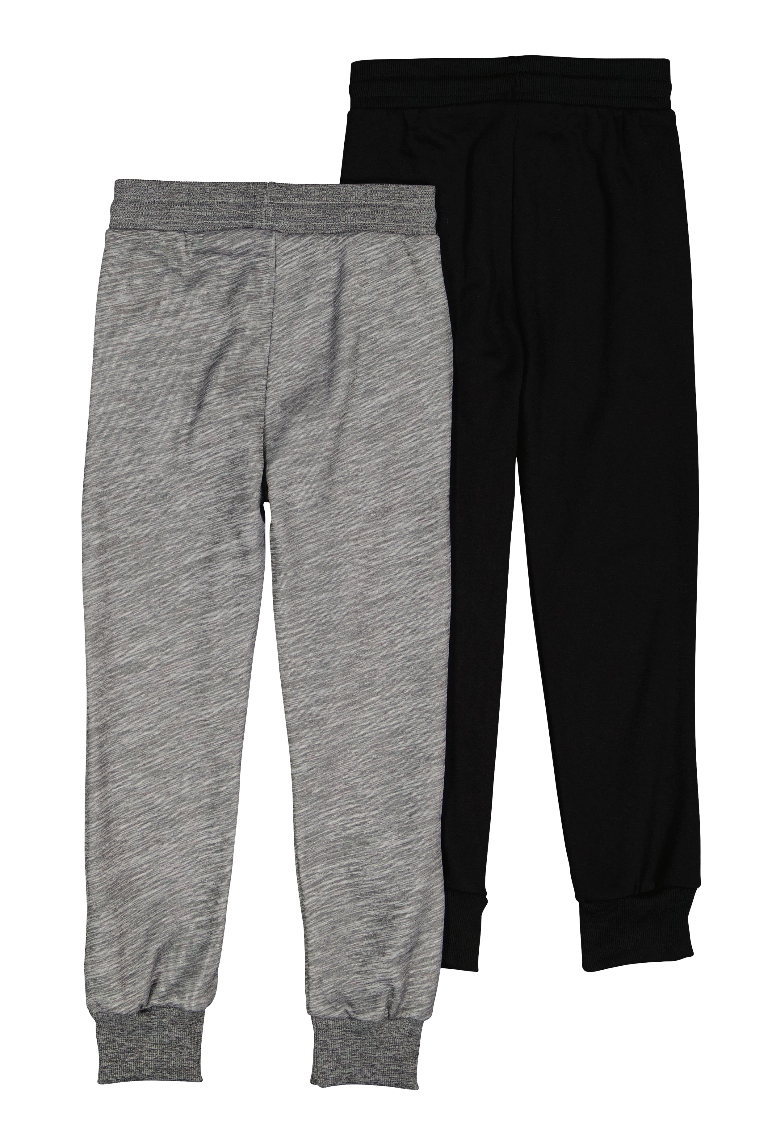 Boys Fleece Lined Drawstring Joggers 2 Pack