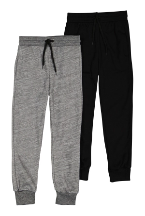 Boys Fleece Lined Drawstring Joggers 2 Pack