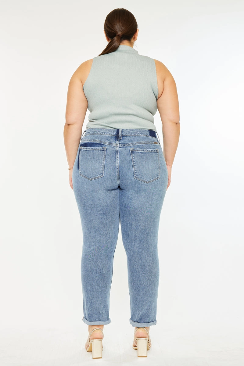 Carmelita  Mid Rise Slim Boyfriend Jeans (Plus Size)