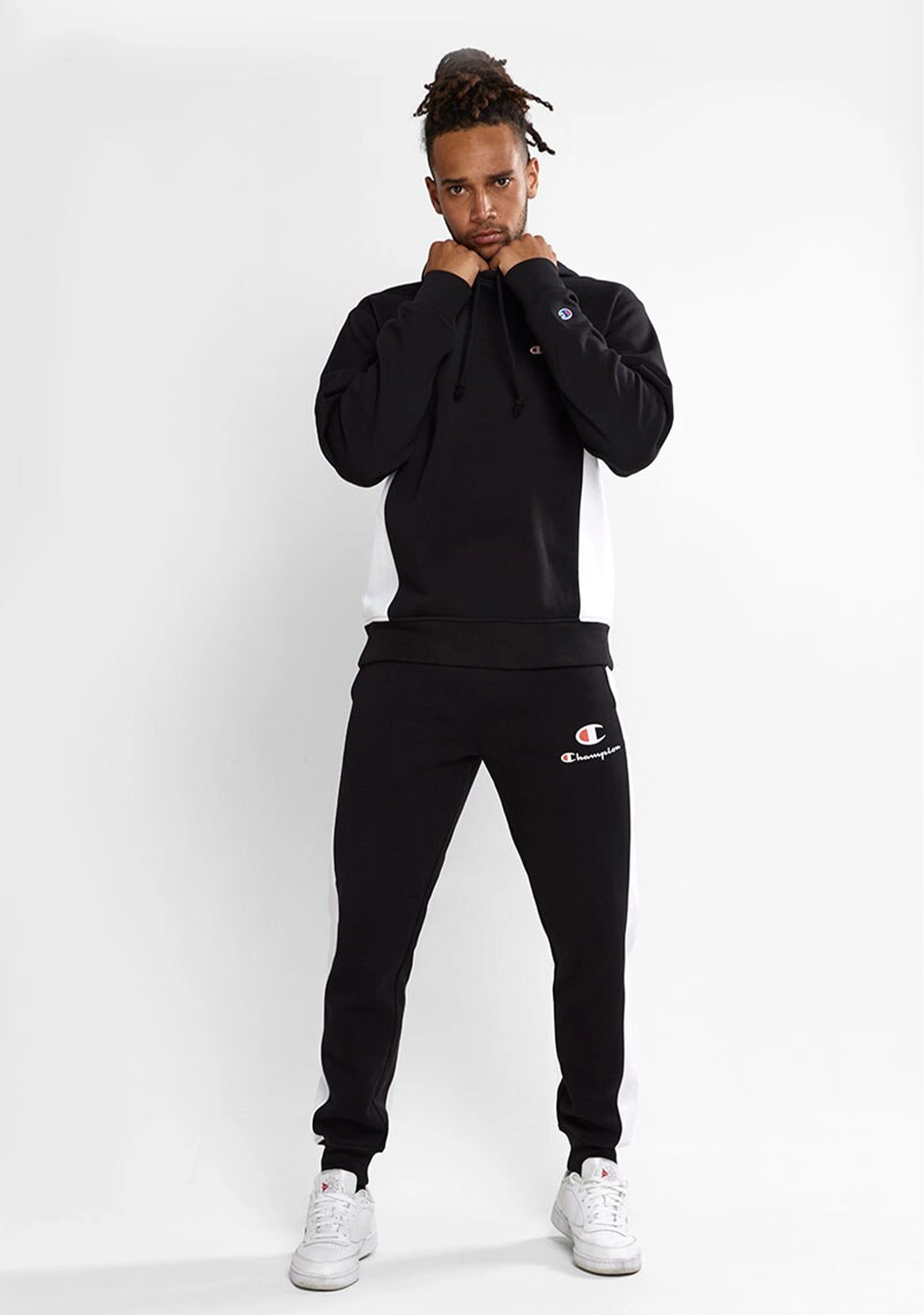 Champion Men’s Panel Hoodie Black/White