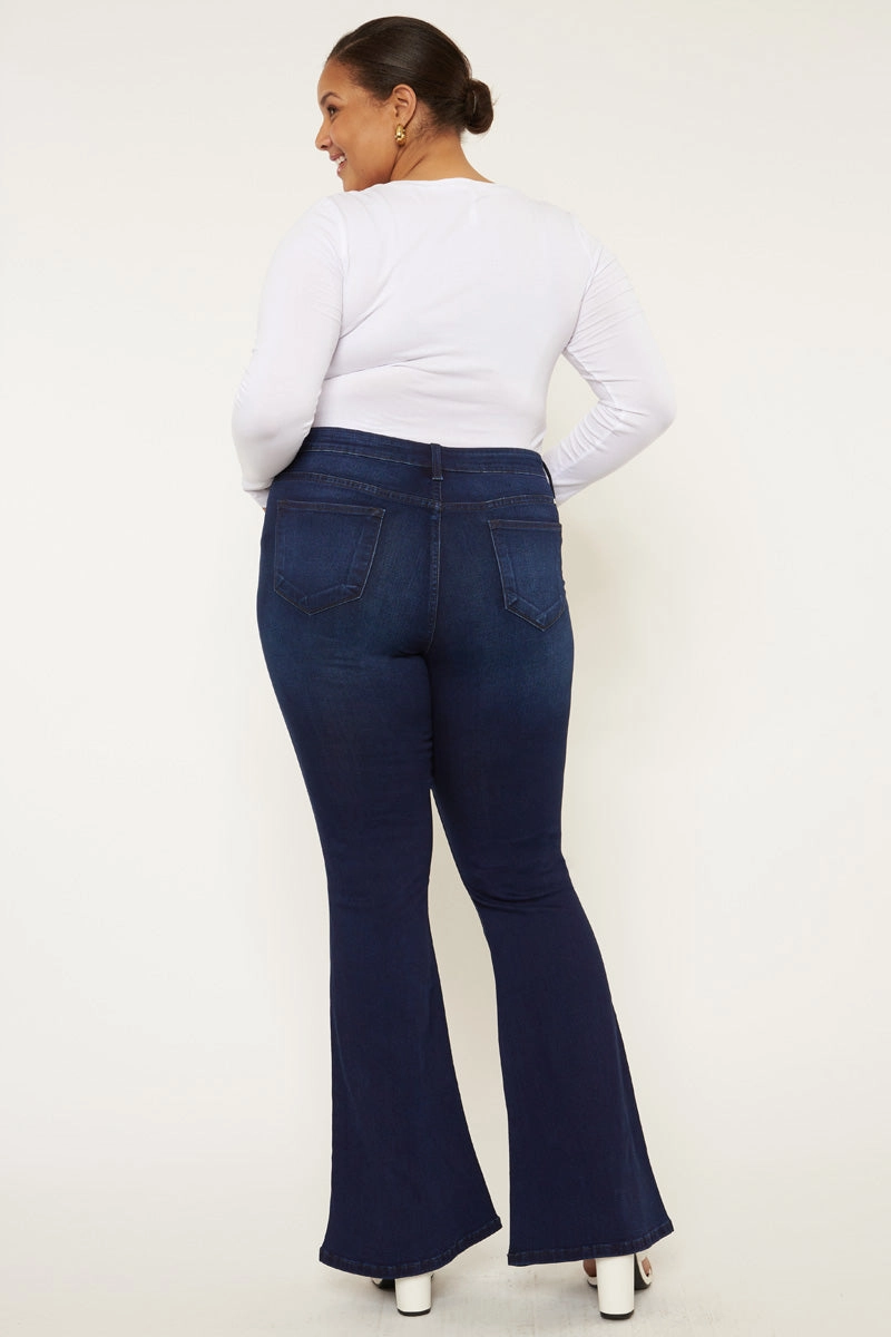 Darcy Mid Rise Flare Jeans (Petite Plus Size)