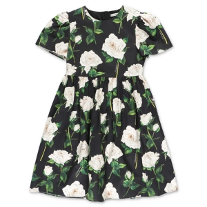 Dolce & Gabbana Kids Rose Print Short-Sleeved Dress