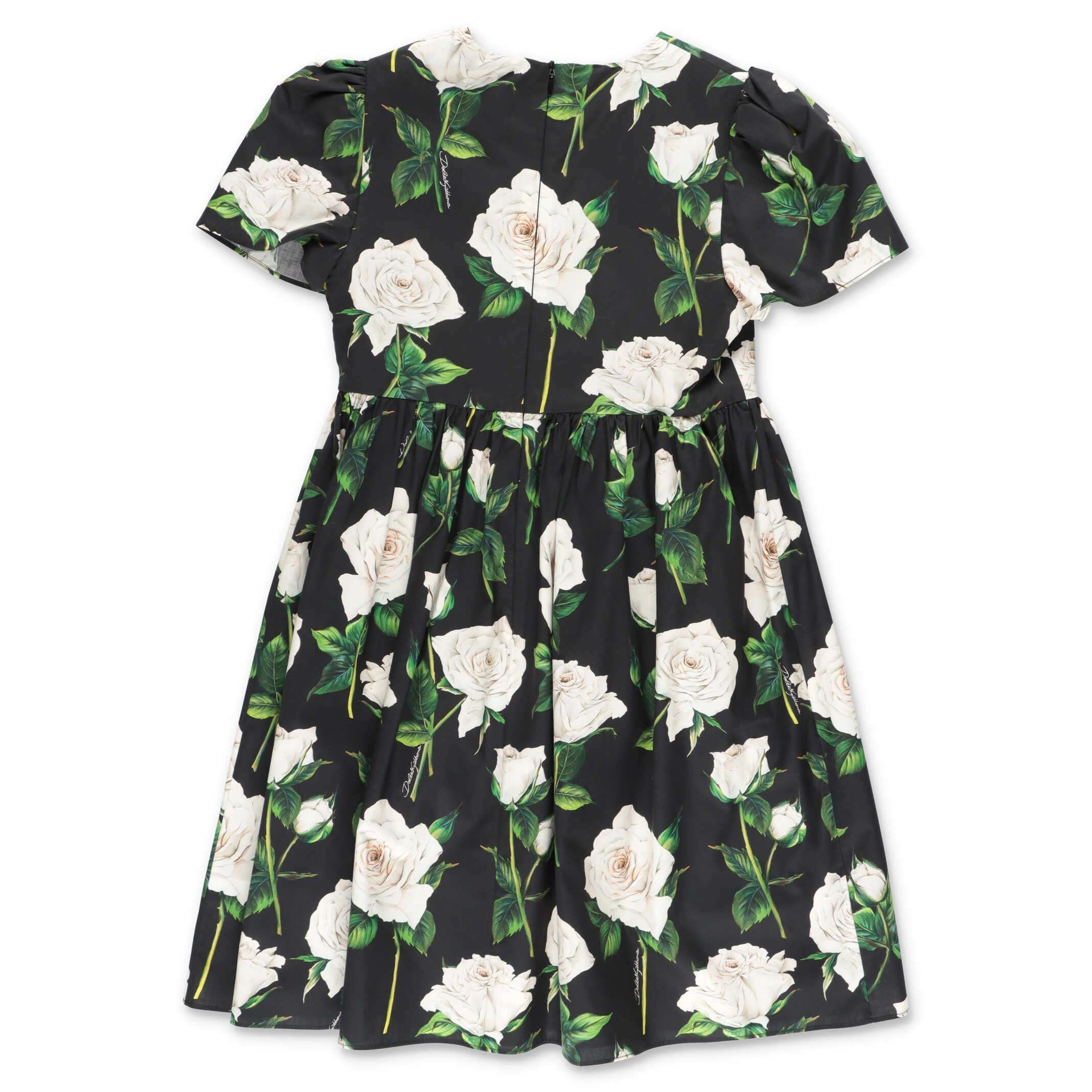 Dolce & Gabbana Kids Rose Print Short-Sleeved Dress