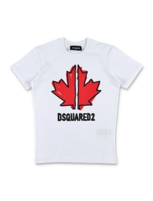 Dsquared2 Kids Logo Printed Crewneck T-Shirt