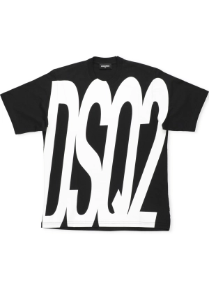 Dsquared2 Kids Logo Printed Crewneck T-Shirt