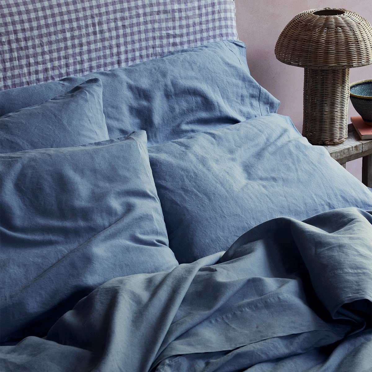 Dusk Blue 100% Linen Pillowcases (Pair)