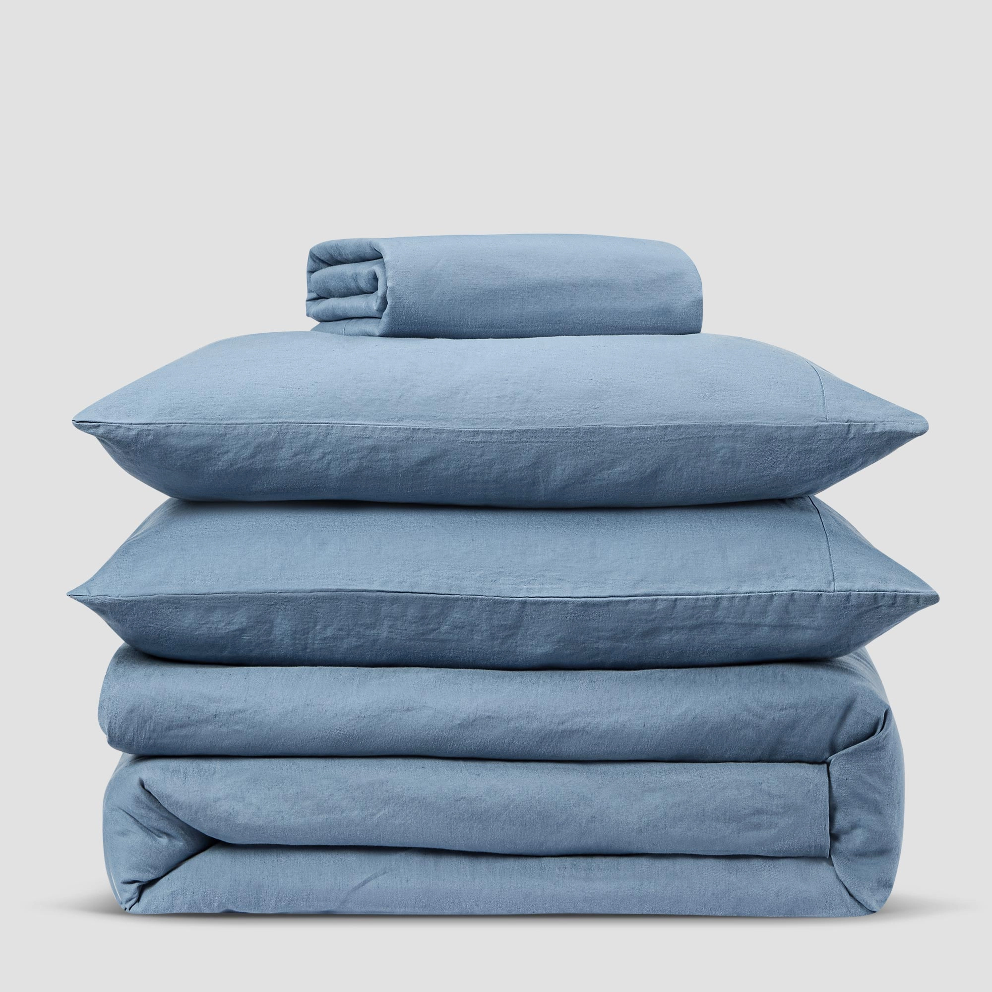 Dusk Blue 100% Linen Pillowcases (Pair)