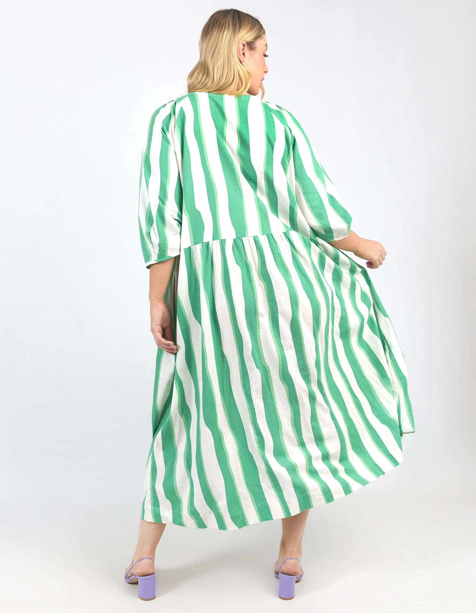 Elm Spritz Stripe Dress Greenbriar/White Stripe