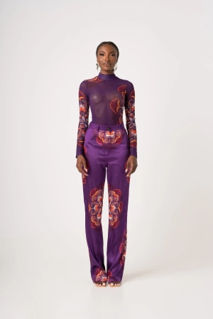 ENANG PURPLE HIGH WAIST PANTS (STRAIGHT LEG)