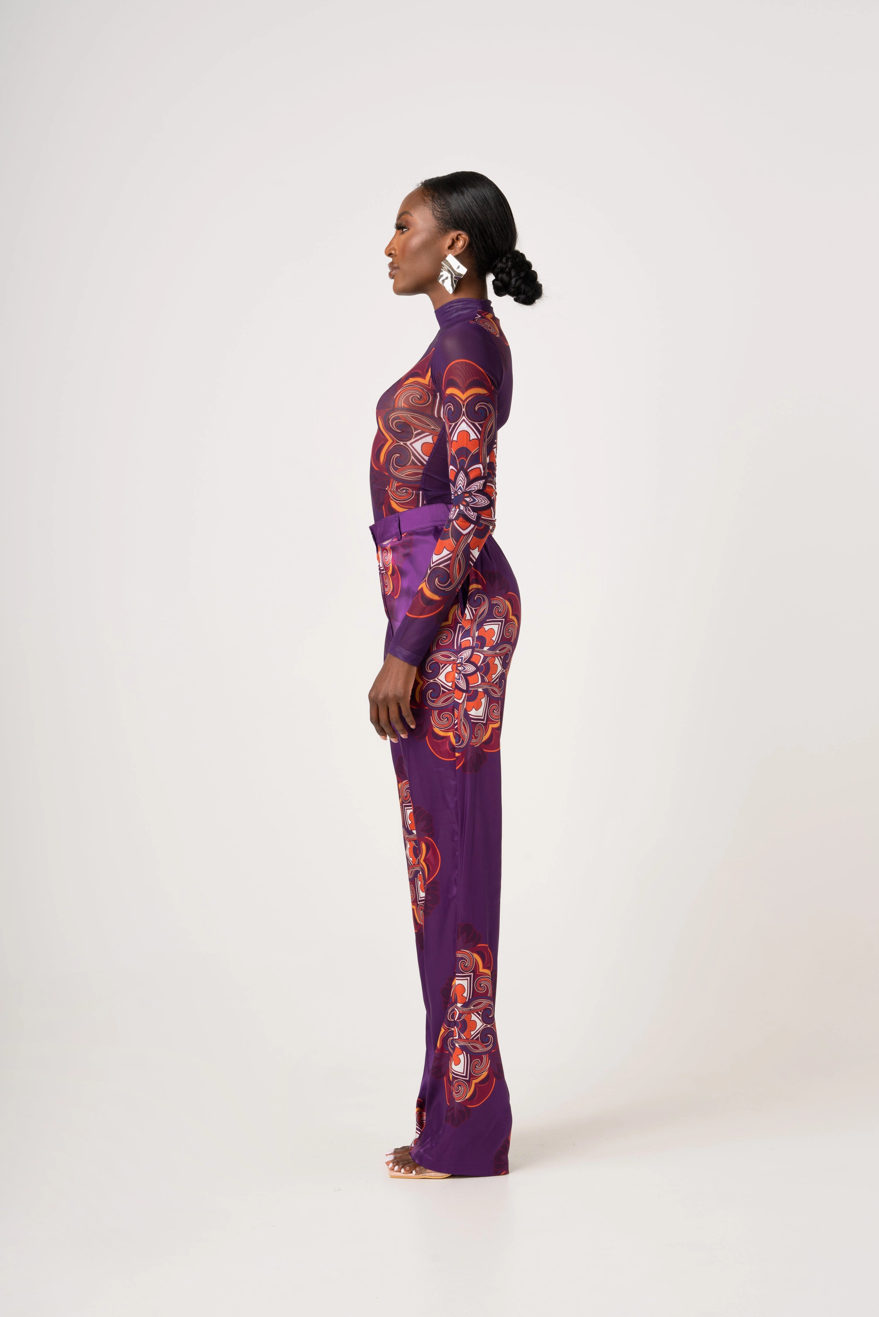 ENANG PURPLE HIGH WAIST PANTS (STRAIGHT LEG)