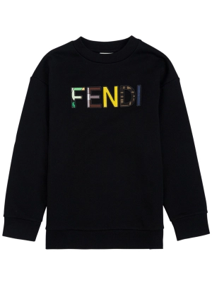Fendi Kids Logo Embroidered Sweatshirt