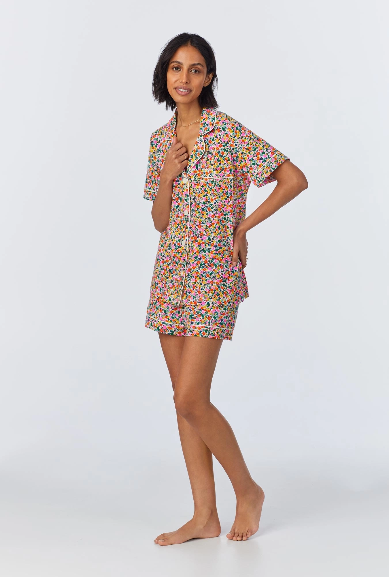 Fresh Picks Short Sleeve Classic Shorty Stretch Jersey PJ Set