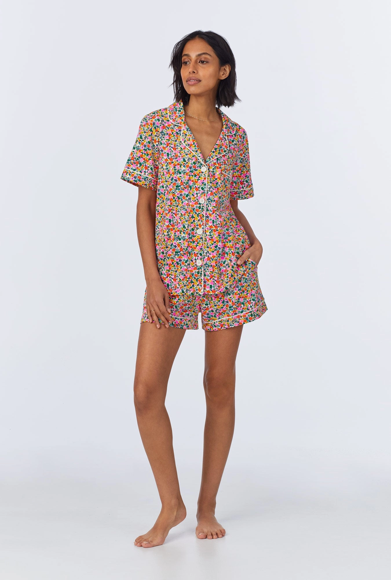 Fresh Picks Short Sleeve Classic Shorty Stretch Jersey PJ Set