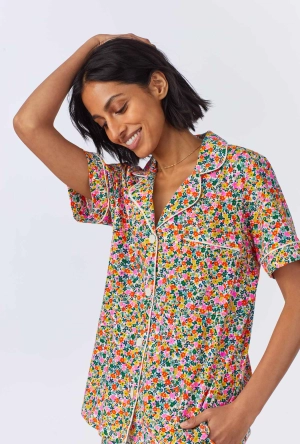 Fresh Picks Short Sleeve Classic Shorty Stretch Jersey PJ Set