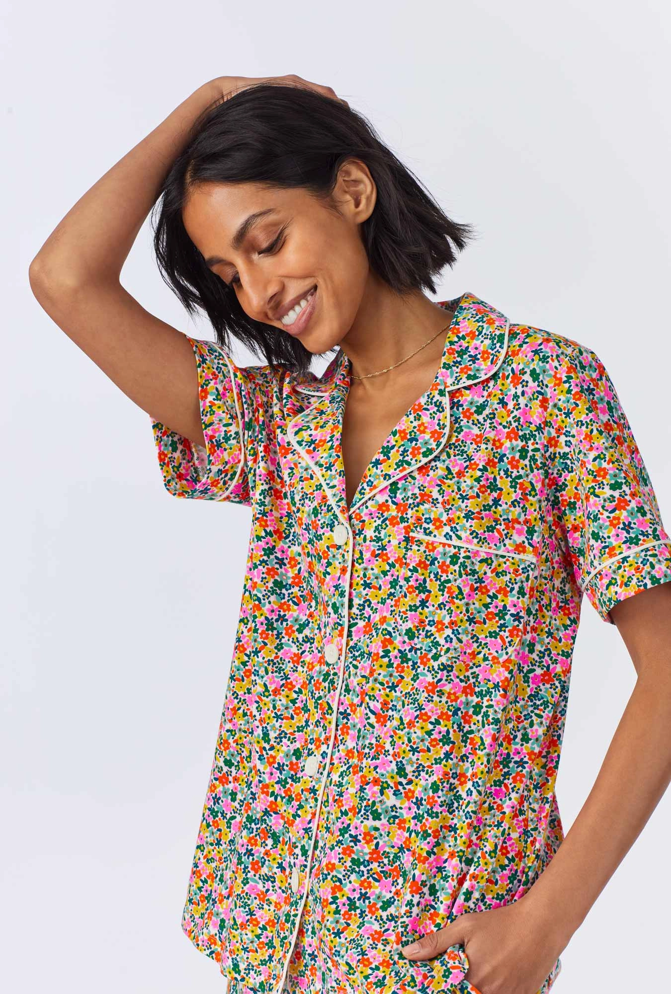 Fresh Picks Short Sleeve Classic Shorty Stretch Jersey PJ Set