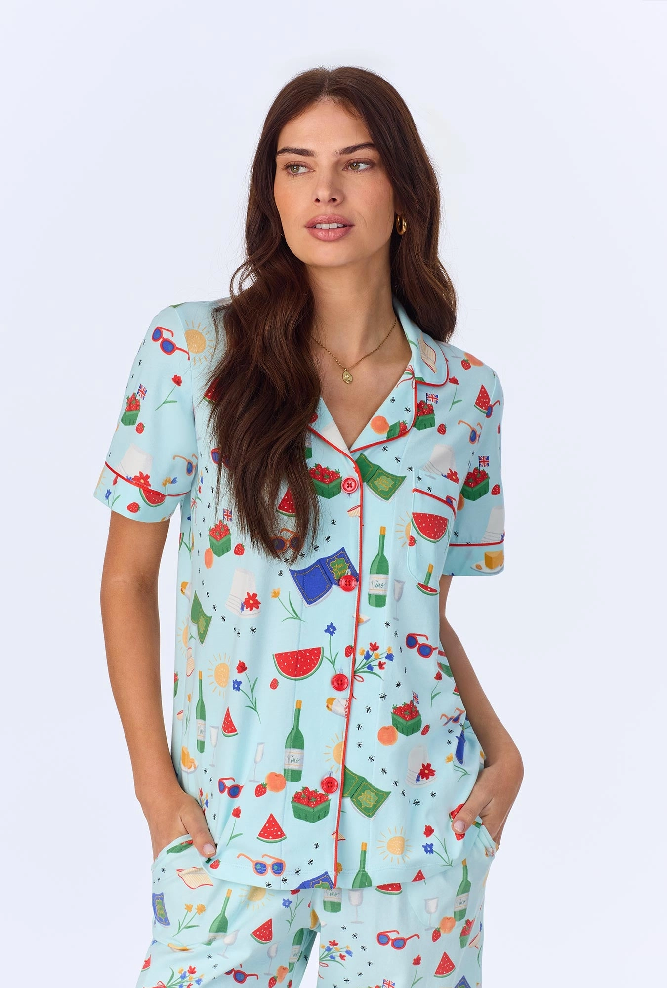 Garden Grazing  Short Sleeve Classic Stretch Jersey Cropped PJ Set