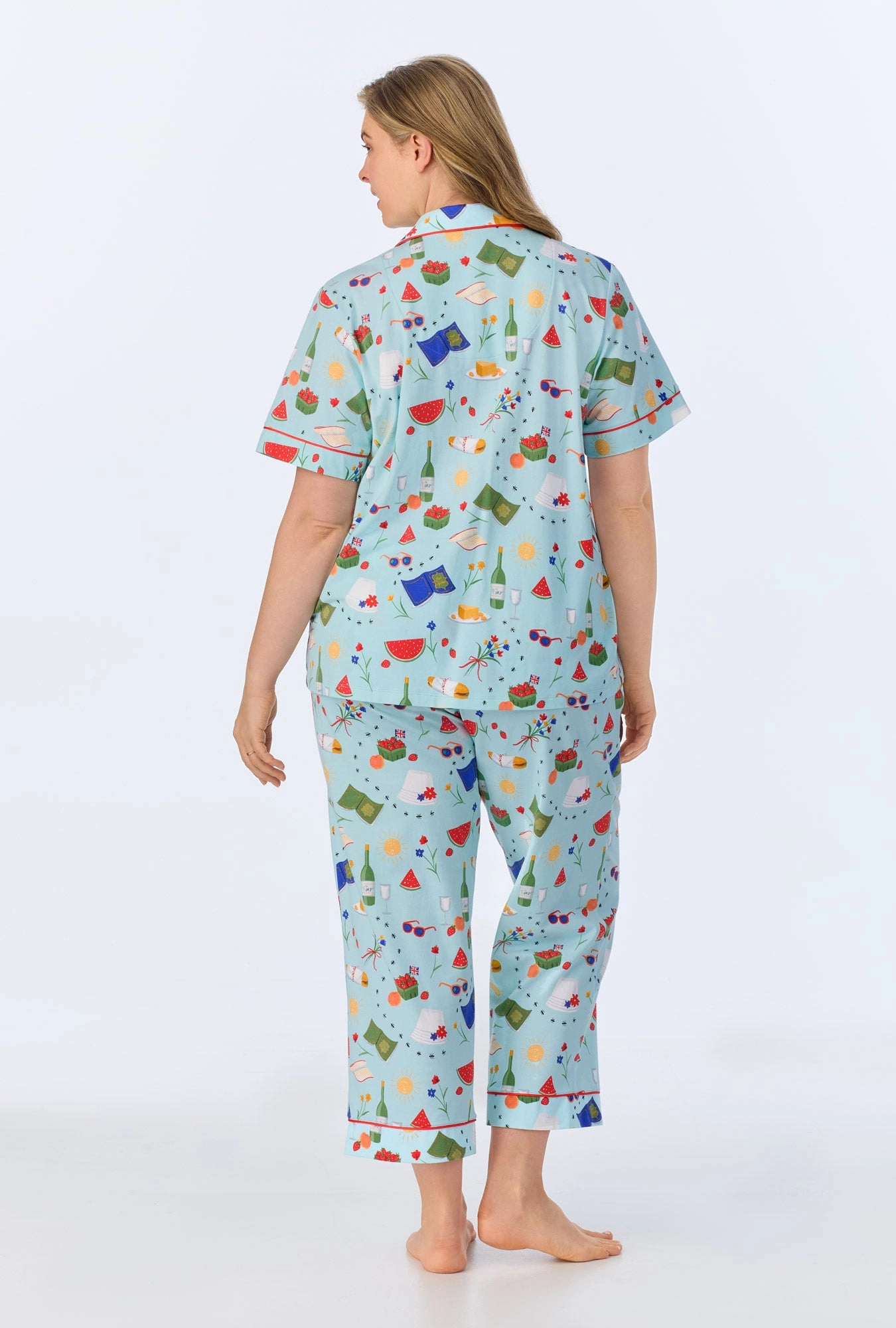 Garden Grazing  Short Sleeve Classic Stretch Jersey Cropped PJ Set