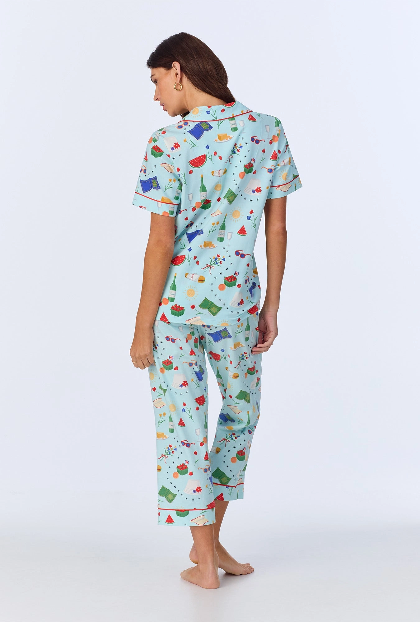 Garden Grazing  Short Sleeve Classic Stretch Jersey Cropped PJ Set