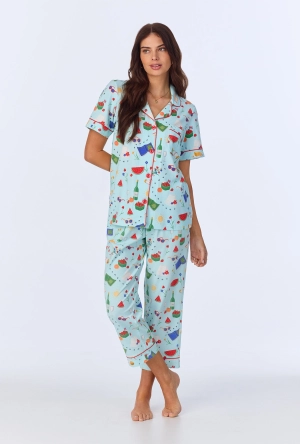 Garden Grazing  Short Sleeve Classic Stretch Jersey Cropped PJ Set