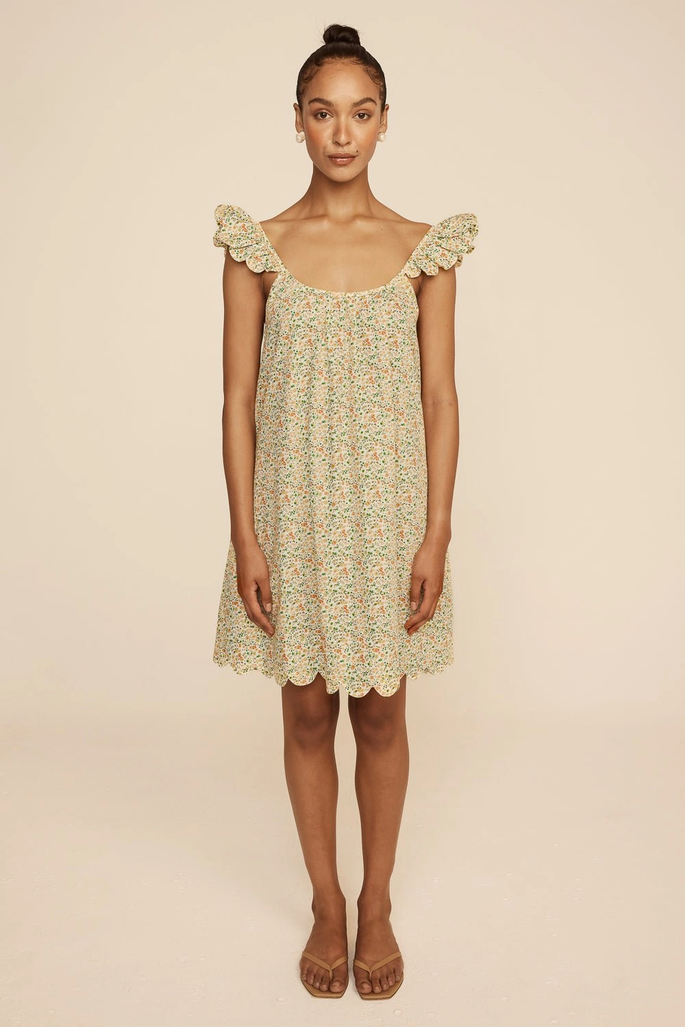Indah Wing Nightie - Cotton - Floret Green