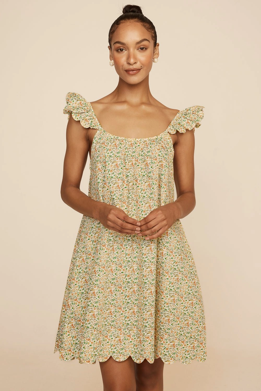 Indah Wing Nightie - Cotton - Floret Green