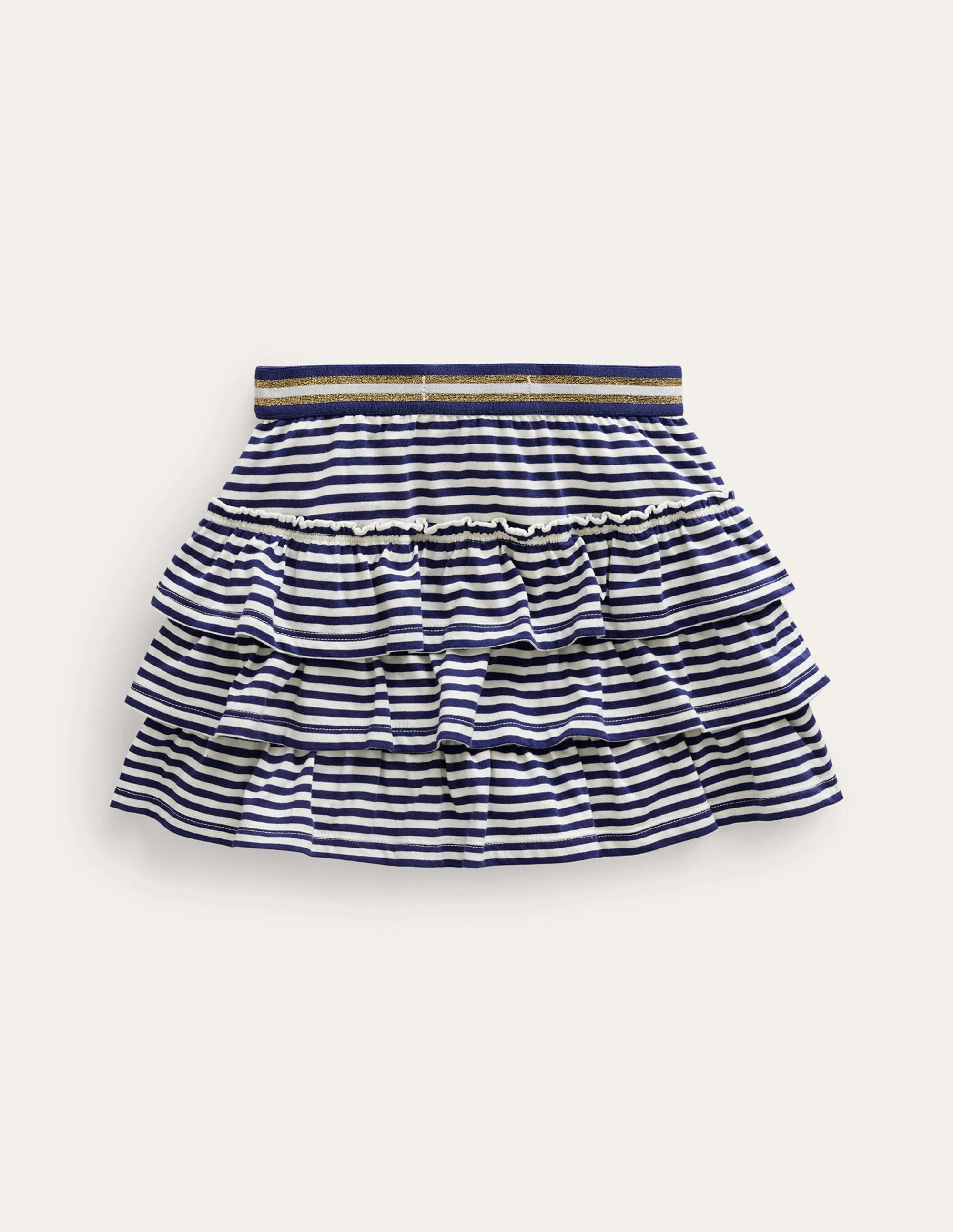 Jersey Ruffle Skort-College Navy/Ivory